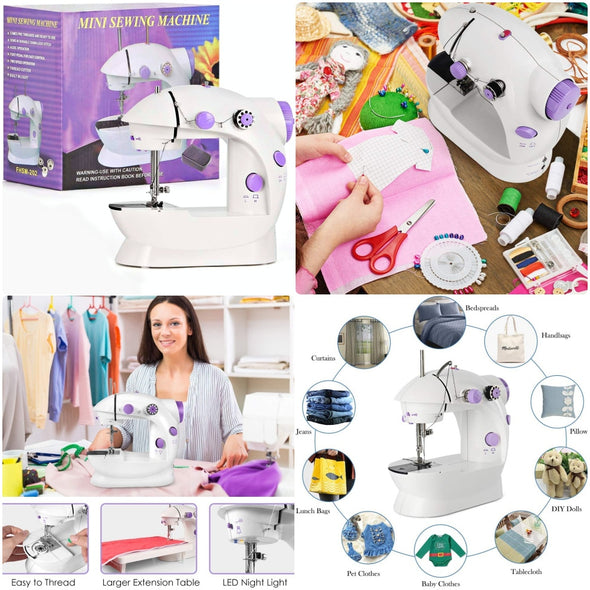 Mini máquina de coser, portátil, doméstica, uso doméstico, máquina de coser automática